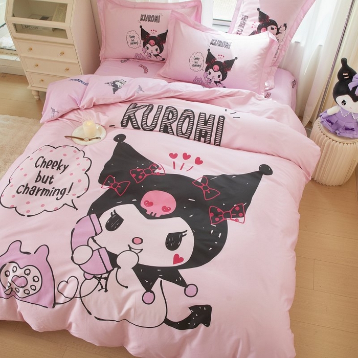 91家纺网 家纺一手货源 找家纺 蘭菲家纺 2024新款全棉大版卡通三丽鸥四件套 明天见