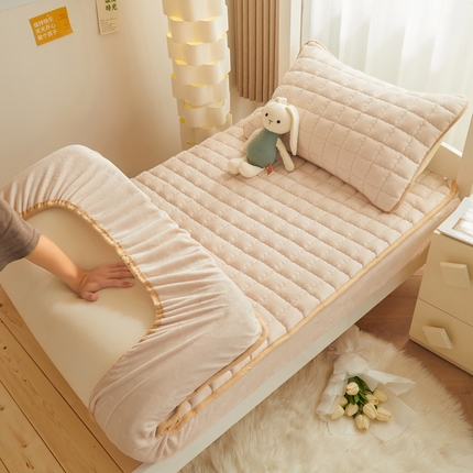 91家纺网 家纺一手货源 找家纺 （总）爱思凯家纺 2025新款【学生】牛奶绒加棉床笠