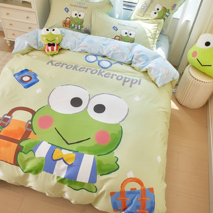 91家纺网 家纺一手货源 找家纺 蘭菲家纺 2024新款全棉大版卡通三丽鸥四件套 旅行家