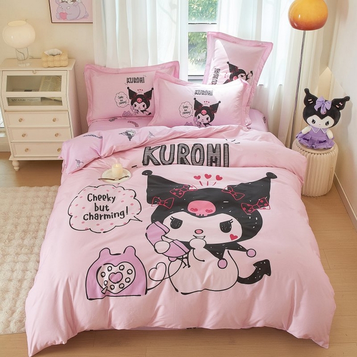 91家纺网 家纺一手货源 找家纺 蘭菲家纺 2024新款全棉大版卡通三丽鸥四件套 明天见