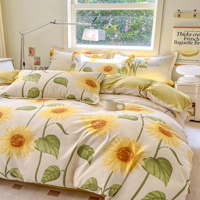 91家纺网 家纺一手货源 找家纺 品乐家纺 2024新款全棉生态棉印花磨毛被套单品 花园春景-米