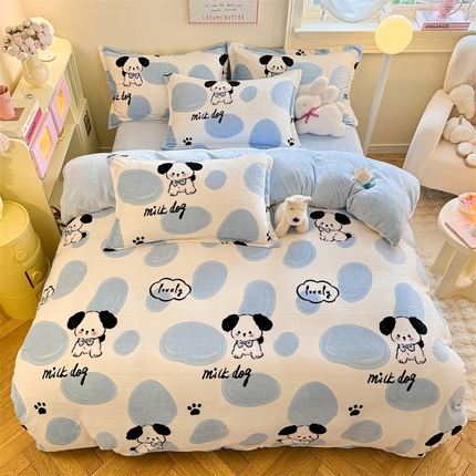 91家纺网 家纺一手货源 找家纺 （总）名兮家居 2024新款高克重加厚牛奶绒单被套