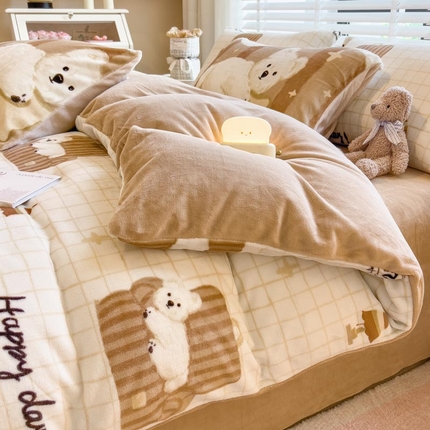 91家纺网 家纺一手货源 找家纺 （总）爱思凯家纺 2025新款190克清心系列-牛奶绒四件套