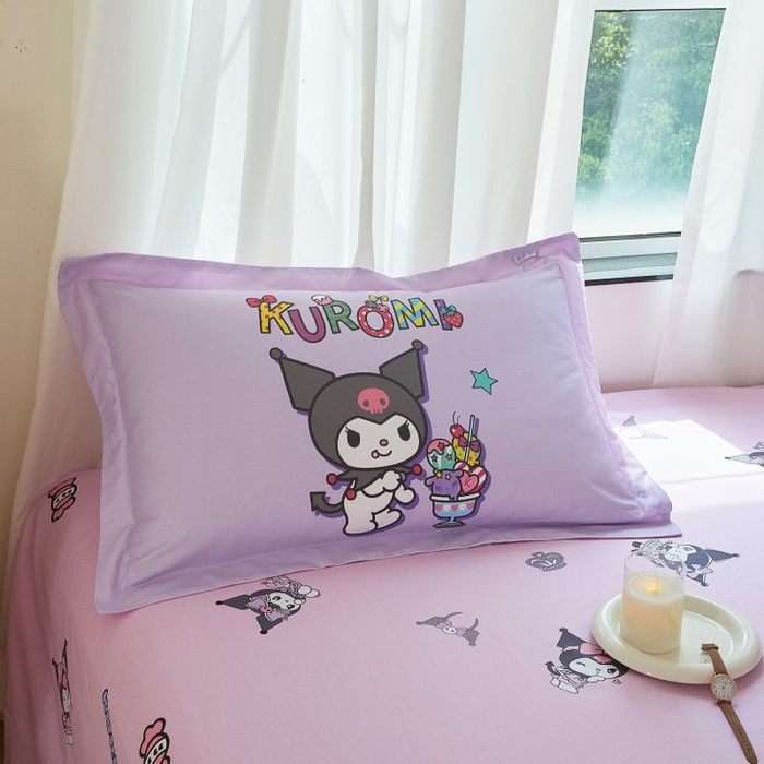 91家纺网 家纺一手货源 找家纺 蘭菲家纺 2024新款全棉大版卡通三丽鸥四件套 果茶