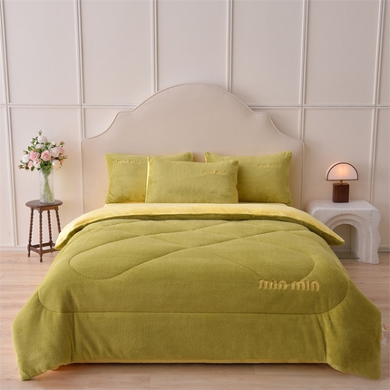 91家纺网 家纺一手货源 找家纺 （总）笙意家纺 2025新款A类刺绣加厚保暖牛奶绒冬被四件套