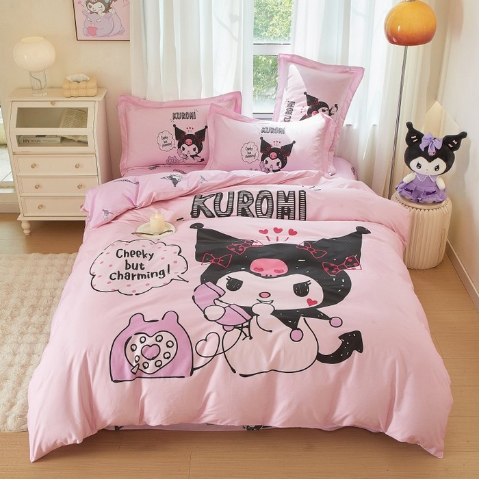 91家纺网 家纺一手货源 找家纺 蘭菲家纺 2024新款全棉大版卡通三丽鸥四件套 明天见