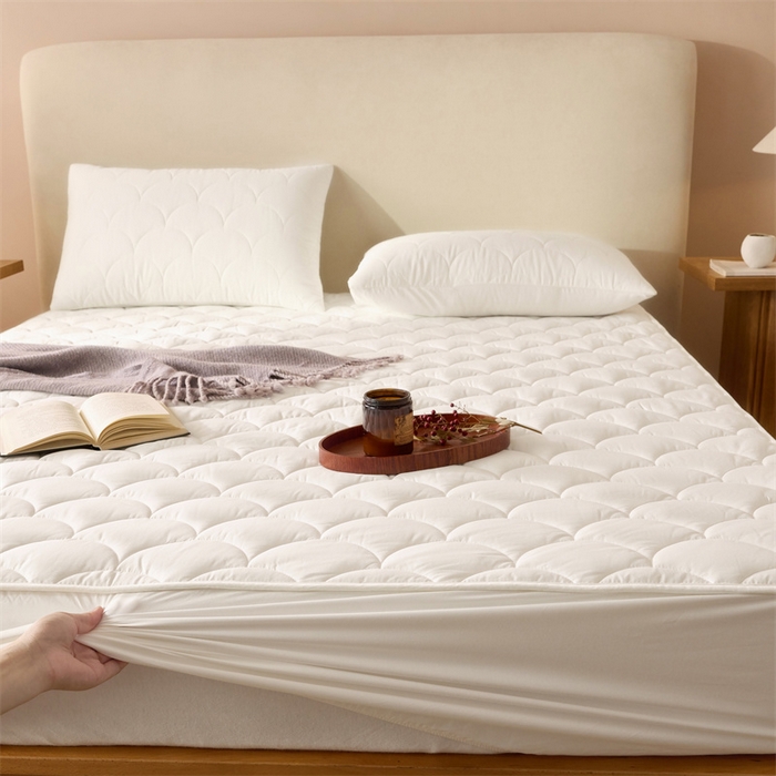 91家纺网 家纺一手货源 找家纺 三味舒屋 2024新款加高全棉夹棉床笠系列 半岛白