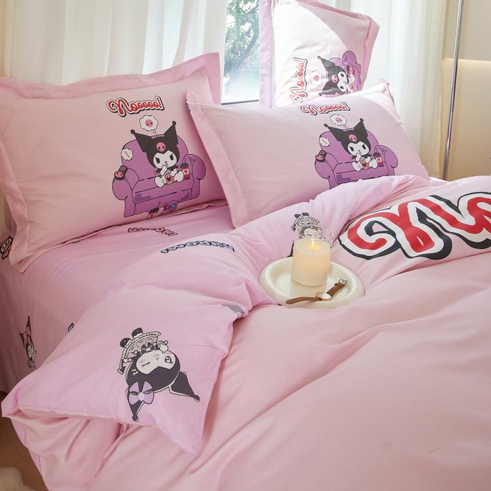 91家纺网 家纺一手货源 找家纺 蘭菲家纺 2024新款全棉大版卡通三丽鸥四件套 星期天