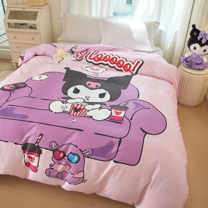 91家纺网 家纺一手货源 找家纺 蘭菲家纺 2024新款全棉大版卡通三丽鸥单品被套 星期天