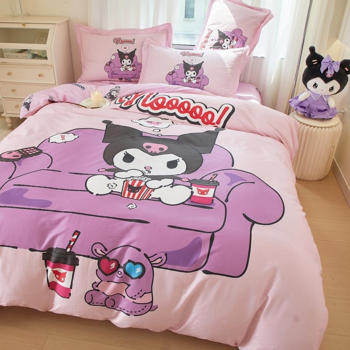 91家纺网 家纺一手货源 找家纺 蘭菲家纺 2024新款全棉大版卡通三丽鸥四件套 星期天