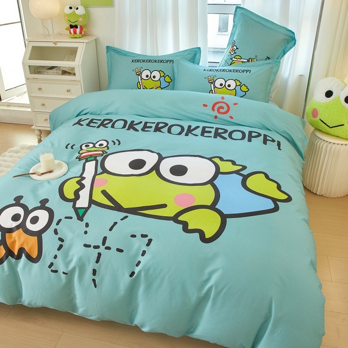 91家纺网 家纺一手货源 找家纺 蘭菲家纺 2024新款全棉大版卡通三丽鸥四件套 画自己