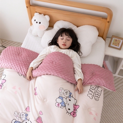 91家纺网 家纺一手货源 找家纺 （总）心卓 2025年新款直播三丽鸥针织棉豆豆被冬被子被芯学生儿童冬被加厚成人大豆被