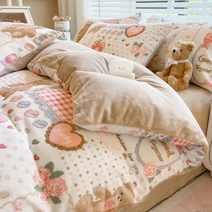 91家纺网 家纺一手货源 找家纺 （总）爱思凯家纺 2025新款190克清心系列-牛奶绒四件套