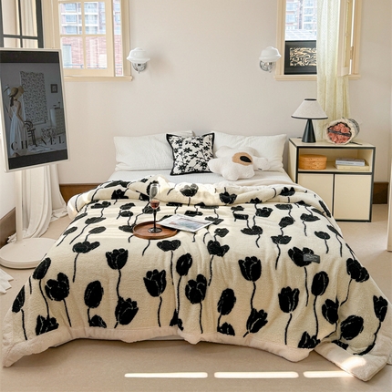 91家纺网 家纺一手货源 找家纺 （总）暖生活 2024新款舒棉绒提花多功能毛毯被