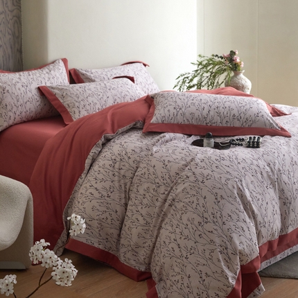 91家纺网 家纺一手货源 找家纺 （总）薏思家纺 2025新款磨毛大飞边工艺四件套-海棠依旧系列