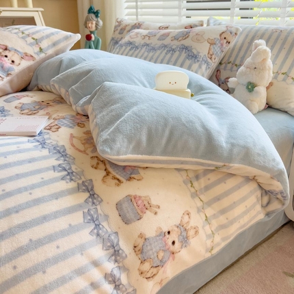 91家纺网 家纺一手货源 找家纺 （总）爱思凯家纺 2025新款190克清心系列-牛奶绒四件套