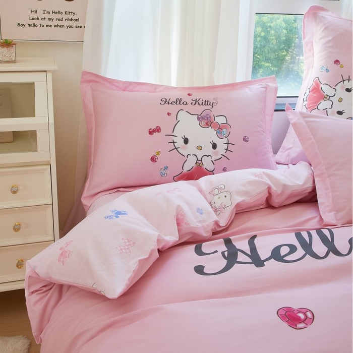 91家纺网 家纺一手货源 找家纺 蘭菲家纺 2024新款全棉大版卡通三丽鸥四件套 向往