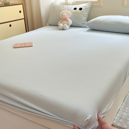 91家纺网 家纺一手货源 找家纺 （总）桃子 2024新款ins纯棉色织水洗毛巾绣大眼仔单床笠