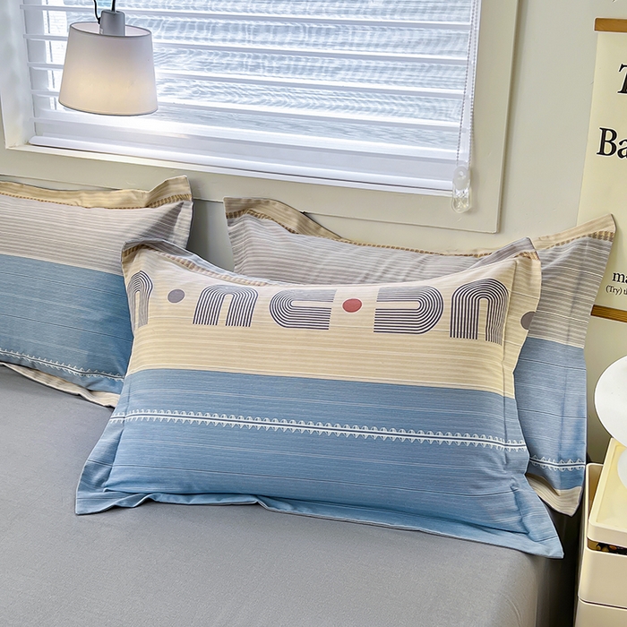 91家纺网 家纺一手货源 找家纺 品乐家纺 2024新款全棉生态棉印花磨毛四件套 欧比亚-蓝