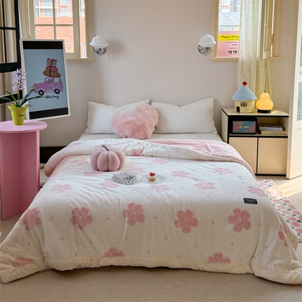 91家纺网 家纺一手货源 找家纺 （总）暖生活 2024新款舒棉绒提花多功能毛毯被