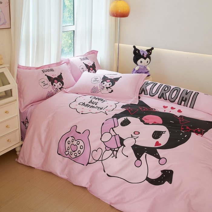 91家纺网 家纺一手货源 找家纺 蘭菲家纺 2024新款全棉大版卡通三丽鸥四件套 明天见