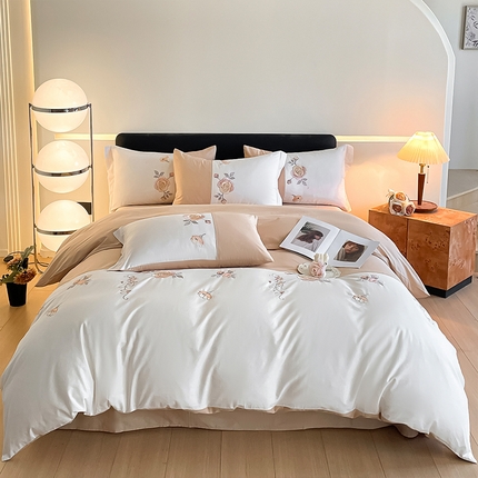 91家纺网 家纺一手货源 找家纺 （总）理想家家纺 2024新款全棉轻奢刺绣四件套-芳华