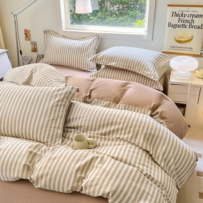 91家纺网 家纺一手货源 找家纺 品乐家纺 2024新款全棉生态棉印花磨毛被套单品 沉醉-咖