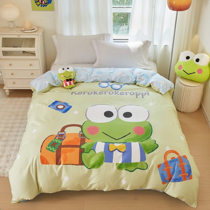 91家纺网 家纺一手货源 找家纺 蘭菲家纺 2024新款全棉大版卡通三丽鸥单品被套 旅行家