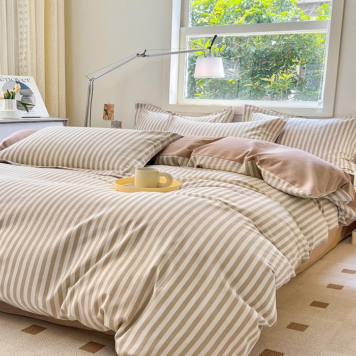 91家纺网 家纺一手货源 找家纺 品乐家纺 2024新款全棉生态棉印花磨毛被套单品 沉醉-咖