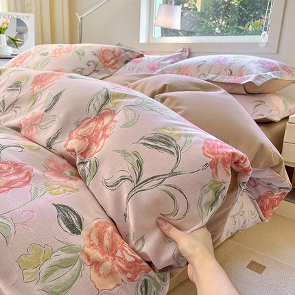 91家纺网 家纺一手货源 找家纺 （总）品乐2024新款喷气全棉磨毛四件套