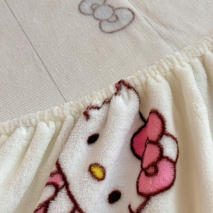 91家纺网 家纺一手货源 找家纺 2024新款厚实保暖牛奶绒三丽鸥单品床笠床单 绒-X奶油kt