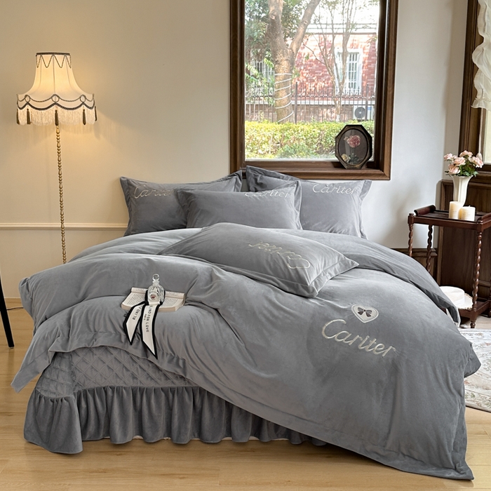 91家纺网 家纺一手货源 找家纺 尚美 2024新款床盖款工艺设计四件套-依连娜 高级灰