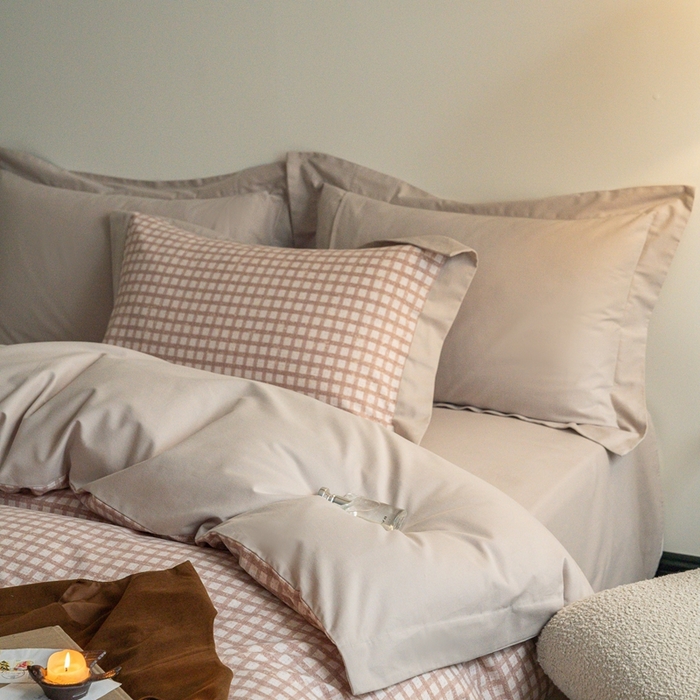 91家纺网 家纺一手货源 找家纺 窝米 2024新款全棉磨毛工艺拼角款四件套系列 华芙