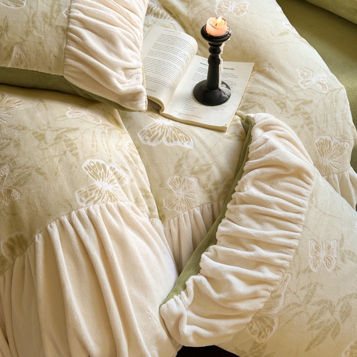 91家纺网 家纺一手货源 找家纺 慕澄家纺 2024新款法式轻奢款琢色烂花牛奶绒四件套 约定