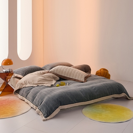 91家纺网 家纺一手货源 找家纺 （总）LADYCOCO可可家居 2024新款牛奶3D绒立体雕花剪花单被套