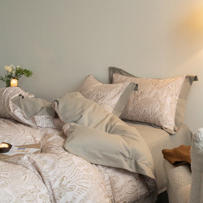 91家纺网 家纺一手货源 找家纺 窝米 2024新款全棉磨毛工艺拼角款四件套系列 遇见绿