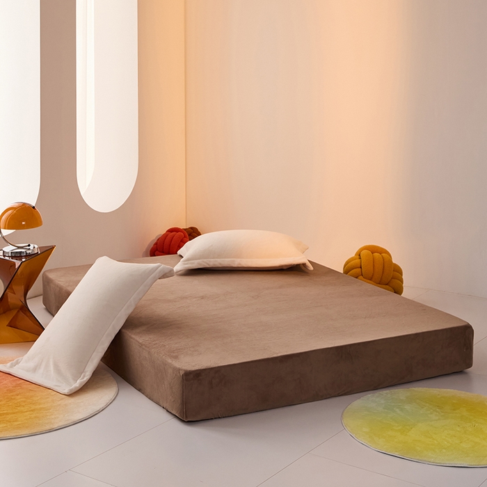 91家纺网 家纺一手货源 找家纺 LADYCOCO可可家居 2024新款牛奶3D绒立体雕花剪花单品系列-单床笠 深咖