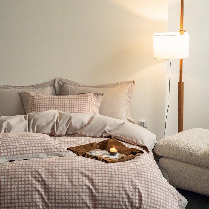 91家纺网 家纺一手货源 找家纺 窝米 2024新款全棉磨毛工艺拼角款四件套系列 华芙