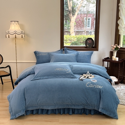 91家纺网 家纺一手货源 找家纺 尚美 2024新款床盖款工艺设计四件套-依连娜 宾利兰