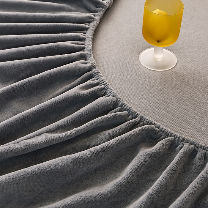 91家纺网 家纺一手货源 找家纺 LADYCOCO可可家居 2024新款牛奶3D绒立体雕花剪花单品系列-单床笠 灰色