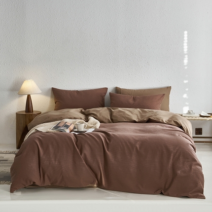 91家纺网 家纺一手货源 找家纺 （总）千朵森 2024新款全棉色织提花磨毛欧佩斯四件套-风格一