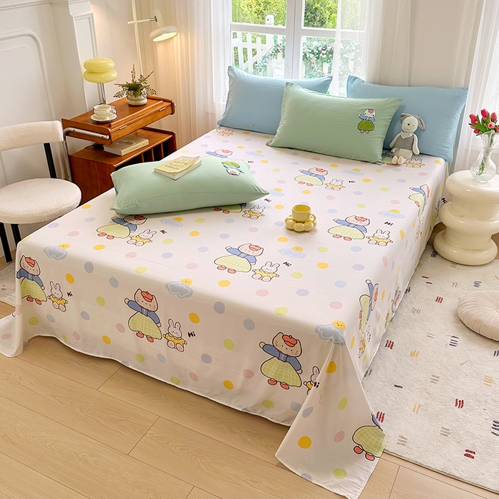 91家纺网 家纺一手货源 找家纺 艾米家居 2025新款水洗磨毛毛巾绣印花四件套 招财猫