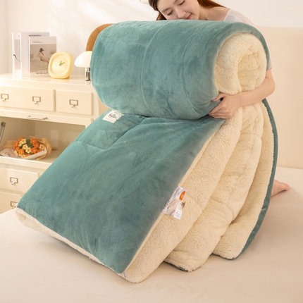 91家纺网 家纺一手货源 找家纺 （总）好梦来家纺（原锦茂家纺） 2025新款纯色款A类雪花绒冬被羊羔绒冬被被芯法莱绒被子牛奶绒被子