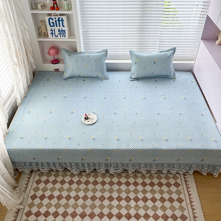 91家纺网 家纺一手货源 找家纺 （总）手艺人 2025新款蕾丝花边化纤炕盖榻榻米炕垫-KH系列