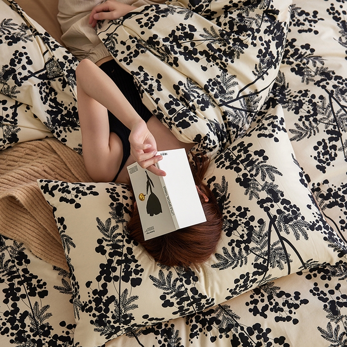 91家纺网 家纺一手货源 找家纺 千朵森 2024新款A类全棉活性陶瓷磨毛四件套 晚棠