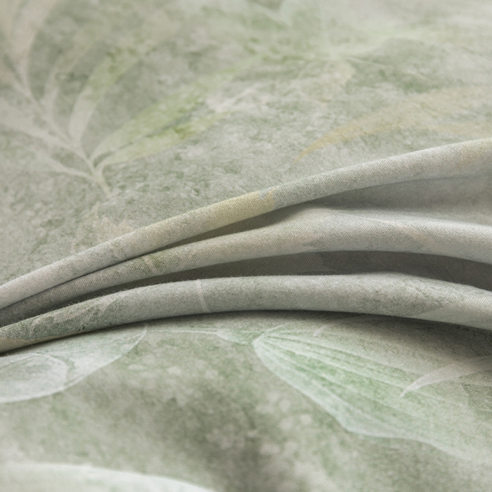 91家纺网 家纺一手货源 找家纺 2024新款全棉加厚长绒棉数码印花四件套 云如月-绿