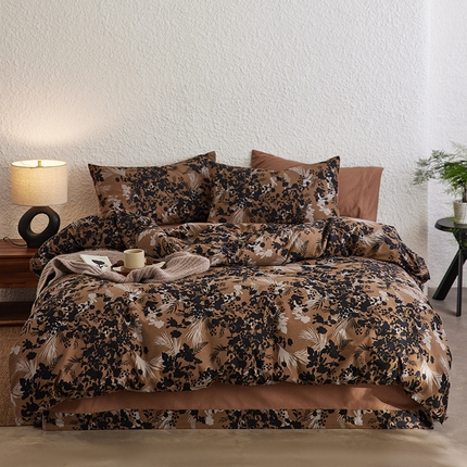 千朵森 2024新款A类全棉活性陶瓷磨毛四件套 墨染