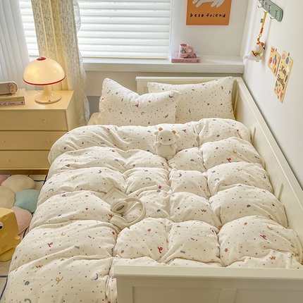 91家纺网 家纺一手货源 找家纺 贝扬思家纺 新款高克重牛奶绒四件套-风格二（有买家秀） 芝士酪