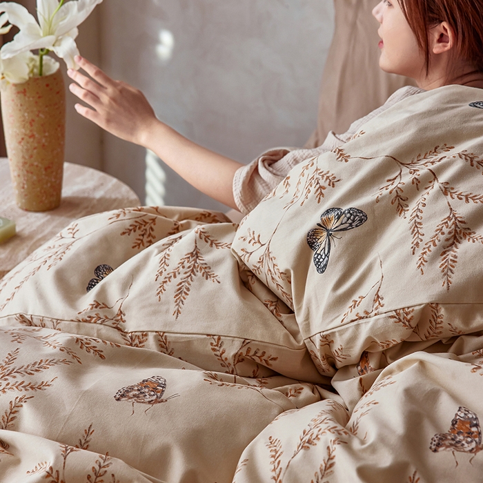 91家纺网 家纺一手货源 找家纺 千朵森 2024新款A类全棉活性陶瓷磨毛四件套 沐梦