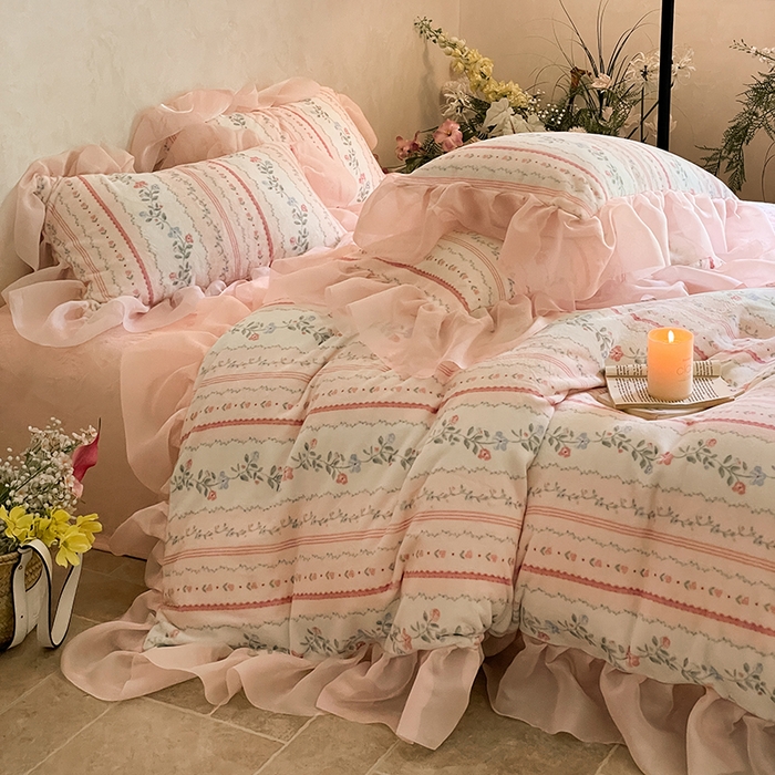 91家纺网 家纺一手货源 找家纺 慕澄家纺 2024新款高克重花边牛奶绒印花四件套 曼琳